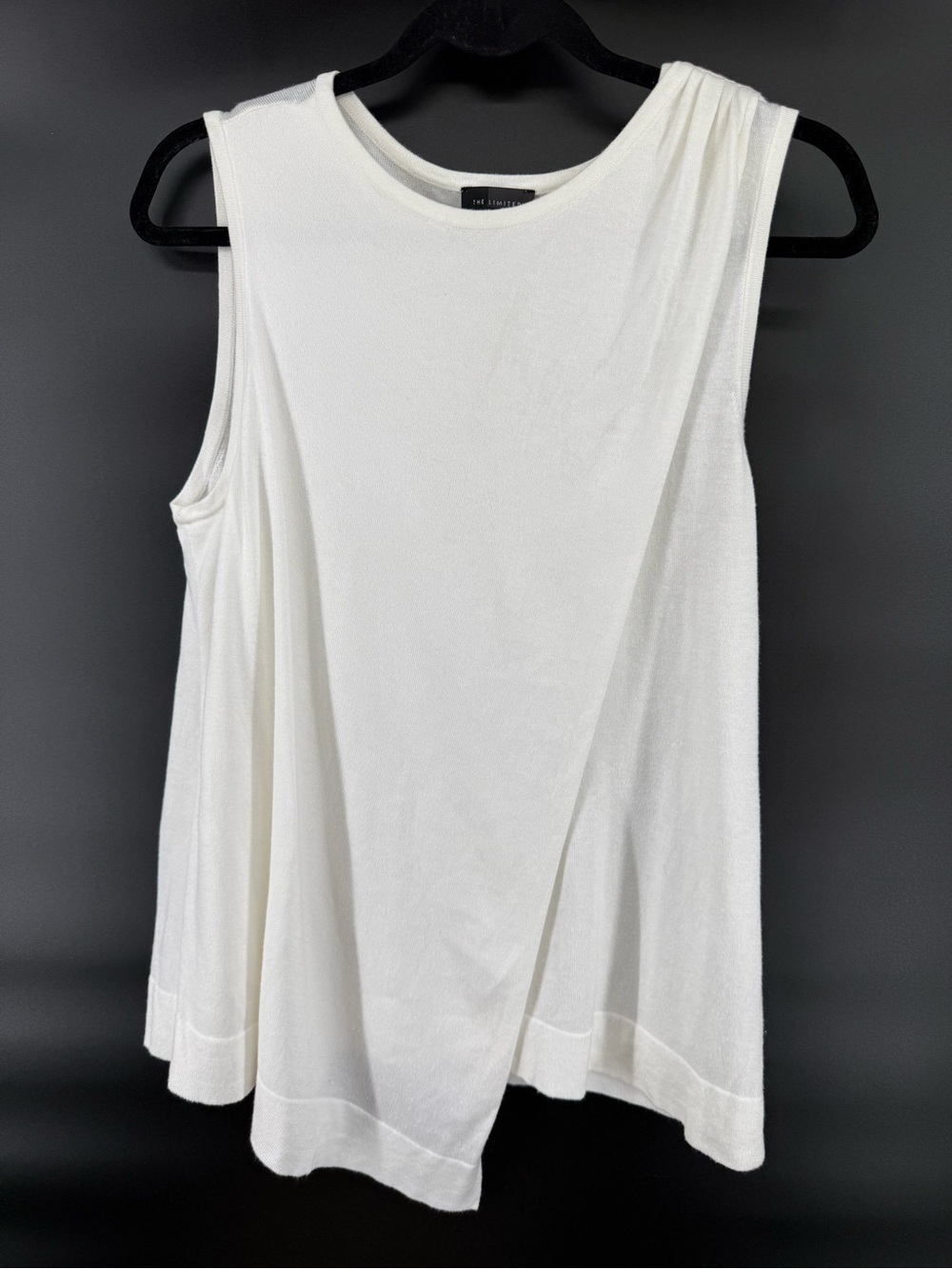 The Limited White Sleeveless Draped Tank Top
